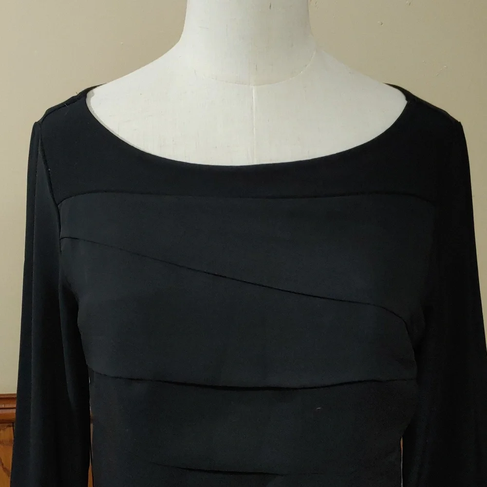 White House Black Market Sheer Tiered Front Dress S - Picture 2 of 14